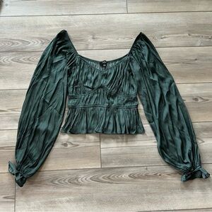 NWOT - Lulus - Sophisticate Stain Ruched Long Sleeve Top